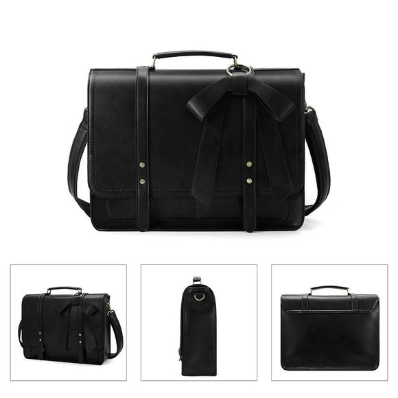 Bags Pu Leather Laptop Bag College Satchel Black Poshmark